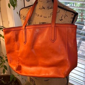 Fossil large tote back orange